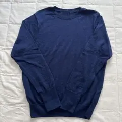 無印良品　ネイビー ニット長袖セーター Lサイズ