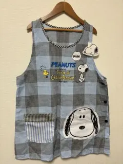 新品　PEANUTS スヌーピー チェック柄エプロン M-Lのサムネイル