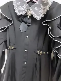 ROJITA ラッフルショルダーワンピース 黒