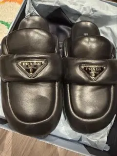 PRADA ナッパレザー サボ サンダル ブラック 35