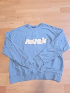 muahmuah ロゴ ブルー トレーナー