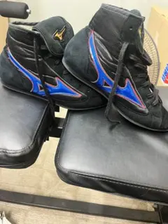 Mizuno ボクシング シューズ 黒/青 ハイカットのサムネイル