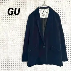 GU ジーユー テーラードジャケット ネイビー 星柄裏地 シングルボタン S