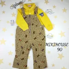 ミキハウス コーデュロイ オーバーオール サロペット 長袖ポロシャツ