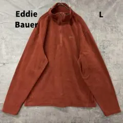 エディーバウアー フリース橙 ハーフジップ プルオーバー 防寒着 薄手【7388