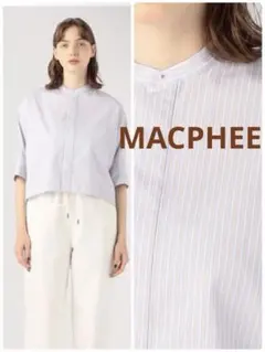 極美品✨マカフィー バンドカラークロップドシャツ コットンシャツ 
