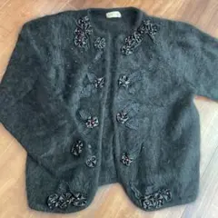 婦人服 ROVETICA 黒 モヘア風 カーディガン