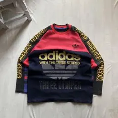 old adidas /デカロゴ メッシュ スウェット デサント アディダス
