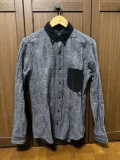 グレー系チェックネルシャツ S