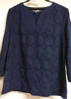 LAURA ASHLEY ネイビー チュニック 五分袖のサムネイル