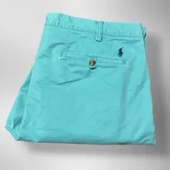 POLOラルフローレン チノパン ターコイズ 36/34 刺繍ロゴ