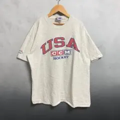 90s CCM USA ホッケーTシャツ XL シングルステッチ 古着