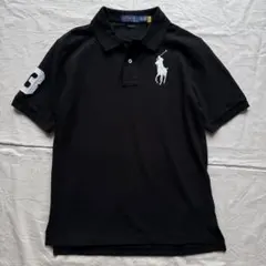 極美品！ポロラルフローレン ポロシャツ 半袖 ビッグポニー 鹿の子 黒 L
