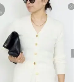 Deuxieme Classe DINER RIB Vネックカーディガン