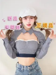 Darich ギンガムチェックアンサンブルトップス NVY新品未開封！正規品