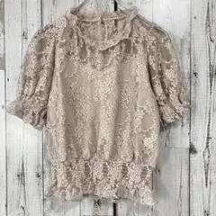 ☆ワンアフターアナザー ナイスクラップ☆ブラウス レース 花柄 ピンク系 半袖