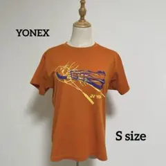 【YONEX】半袖ウェア【S】オレンジ 胸プリント バトミントン レディース