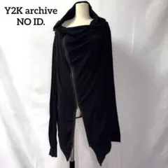 NO ID. Y2K ノーアイディー パーカー長袖 ブラック　ダブルジップ　レアのサムネイル