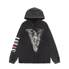 SAINTMI(CHAEL新品Sサイズブラック フーディ グラフィックプリント