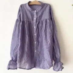 FURIFUL パープル フリル シアー シャツ レディース M 秋 冬
