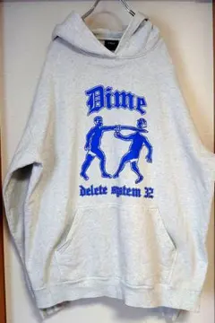 Dime グレー フード付きパーカー XL
