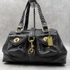 美品 COACH コーチ D0982 マディソン プリーテッド ハンドバッグ 