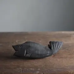 超メルカリ市　木彫　囲炉裏　自在鉤　魚横木　アンティーク　全長約４４cm Yahoo!オークション - ②自在鉤 手彫り魚横木 木彫 鎖 囲炉裏火 古民