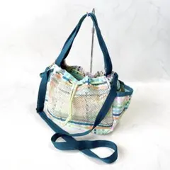 美品✨LeSportsac レスポートサック 3WAY メッシュ巾着トートバッグ