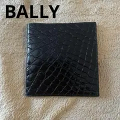 BALLY バリー 二つ折り財布 カイマン クロコダイル風 ブラック イタリア製のサムネイル