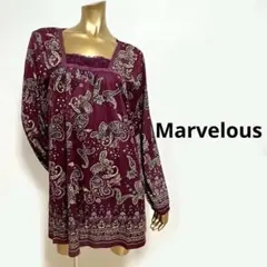 【2840】Marvelous ペイズリー柄 フレア ワンピース