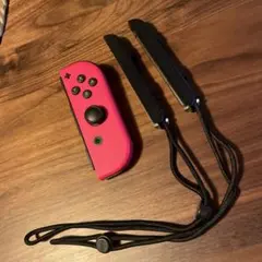 Switch 純正ジョイコン 右 R ネオンピンク ※ストラップ2本付き