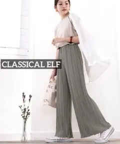 k0304 CLASSICAL ELF 裾メローフレアプリーツパンツ