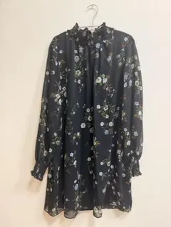 H&M 花柄　長袖　ワンピース　L