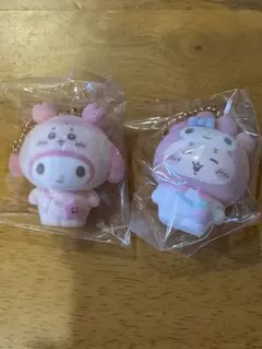 ちいかわサンリオコラボ シークレットフロッキーマスコットチャーム 古本屋マイメロ