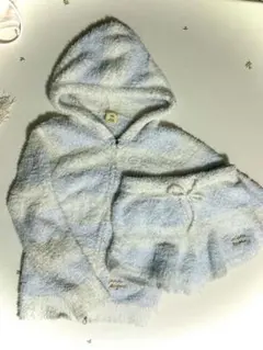 ジェラピケ　gelatopique フワフワ水色白ストライプルームウェアセット