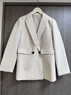 ダブルクロスオーバーサイズミドル丈ダブルテーラードジャケット