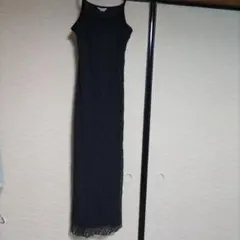 黒 レース キャミワンピース ロング