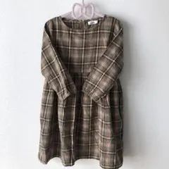 ぺアマノン　ワンピース　120 長袖　チェック柄　秋　キッズ　女の子