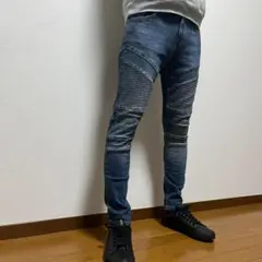 【ZARA MAN】ザラ マン バイカー ストレッチ スキニーデニムパンツ