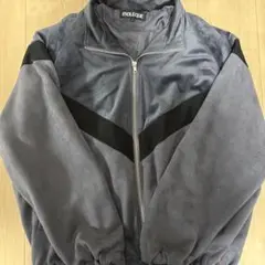 MOLEQUE スウェード風 トラックジャケット グレー ジップアップ