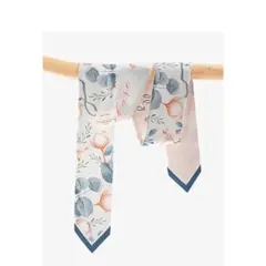 花柄シルク風スカーフ　リボン