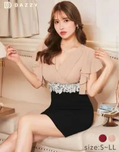 DAZZY ストレッチレースドレス Lサイズ