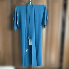 【しつけ糸付】道行衿 羽織 青緑色 藤の刺繍入りのサムネイル