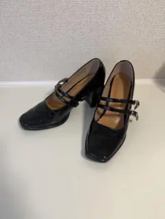 enamel pumps メリージェーン　ヒールローファー　22.5cmのサムネイル