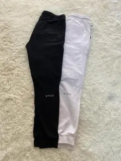 LUXE/Rパディング付きジョガーパンツ 黒と白2セット