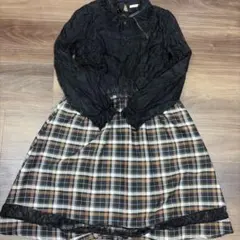 axes femme アクシーズファム ドッキング チェック ワンピース　長袖