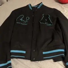 ZARA 刺繍デザイン スタジャン Mサイズ ネイビー/ホワイト ZARA 刺繍デザイン スタジャン Mサイズ ネイビー/ホワイト ZARA