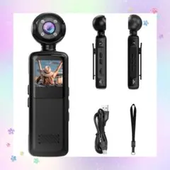 4Kアクションカメラ ウェアラブルカメラ Vlogビデオカメラ ボディカメラ