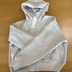 新品未使用タグ付UNIQLOドライスウェットフルジップパーカー ライトグレー L