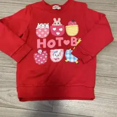 ミキハウスHOT BISCUIT レッド トレーナー 110